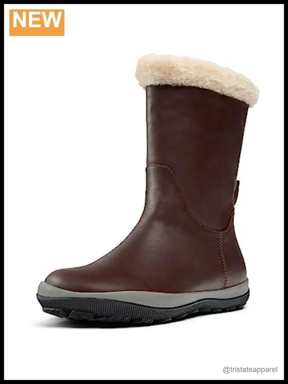 Women's Faux Fur Lined Pull-On Ankle Leather Boots Winter Snow